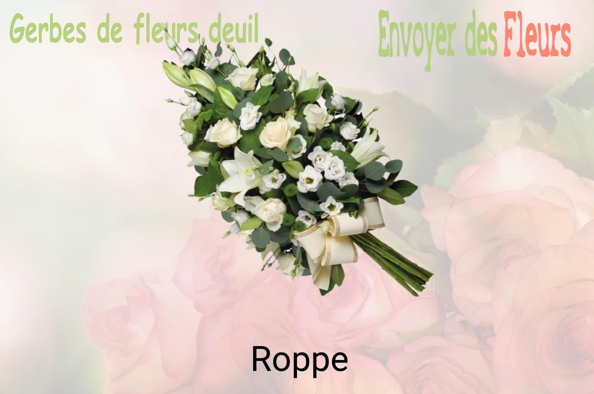 Gerbe de fleurs de deuil livrée à Roppe